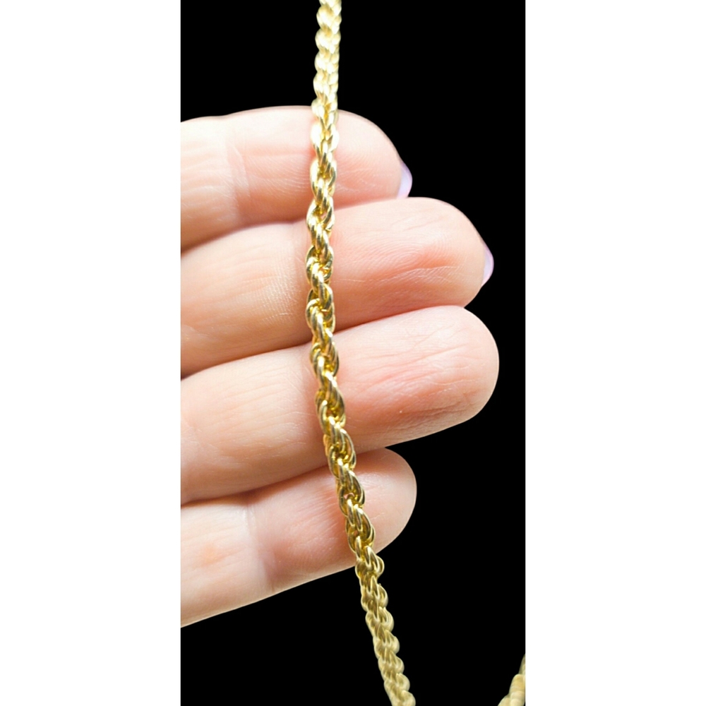 Vintage Gold toned Rope Chain Necklace 30"